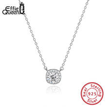 Effie Queen-collares de plata de ley 925 con colgantes cuadrados de circonita AAA, collar de boda romántico, joyería de plata 925 BN135 2024 - compra barato