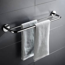 Rack para toalhas de lavatório, prateleira com dois barras de toalha, suporte de parede, aço inoxidável cromado polido 2024 - compre barato