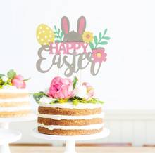 Decoración Para pastel de Pascua, Adornos para pastel de conejo, inserto para niños, Baby Shower, boda, cumpleaños, conejo, fiesta de Pascua 2024 - compra barato