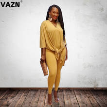 VAZN 2020 Autumn High Quality Plus Size Casual Young Nature Daily Full Sleeve Group Long Pants Tracksuits Women 2 Piece Set 2024 - buy cheap