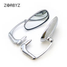 Zorbyz-espelho retrovisor para guidão de barra, 1 par de 7/8 polegadas, 22mm, cromado, estilo retro oval, para honda yamaha, triumph, cafe racer 2024 - compre barato