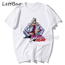 Jotaro Older Men Clothes Casual Cotton T Shirt Stardust Crusaders Stand Proud Tee Shirt Homme Boyfriend Gift Anime Short Sleeves 2024 - buy cheap