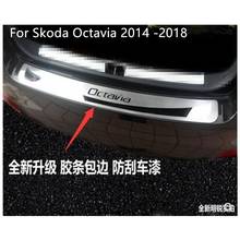 Car styling For Skoda Octavia 2014 -2018 A7 Stainless Steel Rear Trunk Bumper Protector Rear Scuff Plate Rear Door Sill 2024 - buy cheap