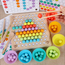 Wooden Beads Game Montessori Clip Ball Puzzle Game Rainbow Wooden Educational Early Learn Children Logic Brain Training Toys 2024 - buy cheap