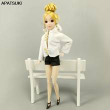 White Fashion Doll Clothes For Barbie Doll Hoodie Coat Outfits For Blythe 1/6 Dolls Accessories Kids Toy Xmas Gift 2024 - buy cheap