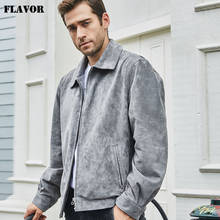 FLAVOR New Men's Real Leather Jacket Pigskin Leather Bomber Coat 2024 - buy cheap