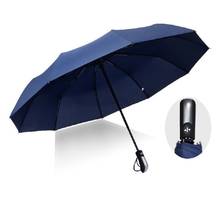 Guarda-chuva masculino totalmente automático, à prova de vento, moda, dobrável, chuva, grande 10k, protetor uv, guarda-sol para negócios, viagem 2024 - compre barato