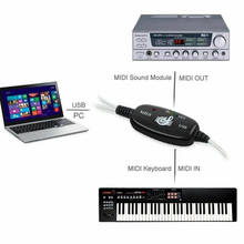 Cable USB IN-OUT MIDI, convertidor de PC a música, adaptador de teclado, 2m 2024 - compra barato