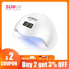 SUNUV SUN5 48W Dual UV LED Nail Lamp Nail Dryer Gel Polish Curing Light with Bottom 30s/60s Timer LCD display 2024 - buy cheap