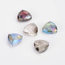 10pcs Electroplate Crystal Glass Triangle Jewelry Beads For Jewelry Making Faceted Color Plated Mixed Color 18x18x9mm Hole: 1mm 2024 - buy cheap