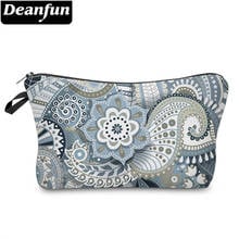 Deanfun bolsa de cosméticos pequena de mandala cinza, maquiagem feminina com estampa 3d e à prova d'água em poliéster 51559 2024 - compre barato