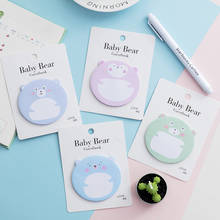 Korean Cute Bear Memo Pad Panda Sticky Note Kawaii Animal Sticker Sheet Cute School Kids Stationary Accessory Office Decor Gift 2024 - buy cheap