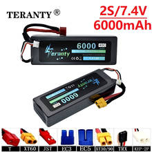 High Power 7.4v 6000mAh 40C Max 60C Batterry For RC Cars Boats Drones Spare Parts 2s 6000mah 7.4v Lipo Battery T/XT60/JST/TRX 2024 - buy cheap