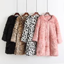 HStar 2021 women warm faux fur coats lady Leopard casual long sleeve jackets female o-neck thick loose outerwear 2024 - buy cheap