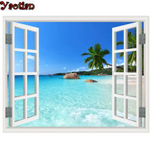 Diamond Embroidery 5D Diamond Painting Sea View Beach Window Full Square Round Drill Mosaic Cross Stitch Kit New Decoration Gift 2024 - buy cheap