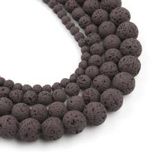 Natural Lava Hematite Volcanic Stone Beads Round Coffee Rock Loose Beads For Jewelry Making 4 6 8 10mm DIY Bracelet 15INCH 2024 - buy cheap