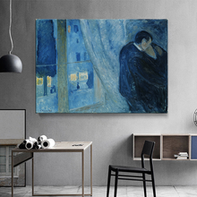 Edvard munch kiss por janela, reprodutor de arte em tela famosa, abstrato, clássico, pôsteres de parede, decoração de casa, quadros 2024 - compre barato