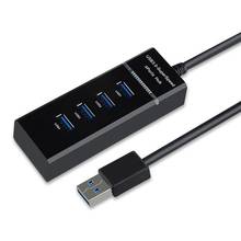 Hub USB 3,0 portátil de 4 puertos, adaptador de sincronización de datos de alta velocidad para ordenador, portátil, divisor USB 2024 - compra barato