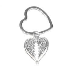 Llavero con colgante de alas de Ángel Chapado en plata antigua, joyería, llavero de coche, regalo para pareja, joyería 2024 - compra barato