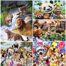Square 5D DIY Diamond Painting Animal Cartoon Group Zoo Embroidery Cross Stitch Painting Mosaic Home Decoration Handicraft Gift 2024 - buy cheap