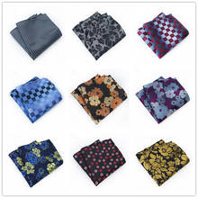 Traje de negocios para hombre, novedad, 25x25CM, bolsillo cuadrado, Cachemira, estilo Floral a cuadros, regalo 2024 - compra barato