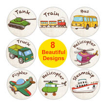 500pcs 8 Cars Tank Train Truck Round Sealing Labels for Encourage Children Pattern Reward Sticker for Kids Cute Cartoon Bus 2024 - buy cheap