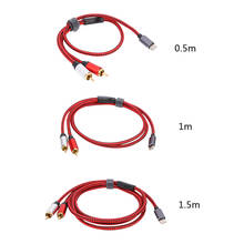 USB Type C to 2 RCA Male Audio Cable Hot Sale Audio Cable Delicate Texture Adapter Cord for Xiaomi Huawei Amplifier 2024 - buy cheap