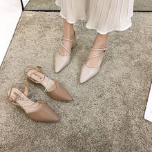 Sapato feminino salto alto bico grosso, calçado feminino sandálias com fivela ponteira brilhante primavera 2020 2024 - compre barato