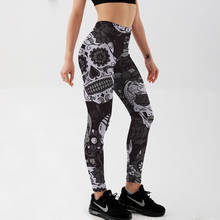 Calças legging fitness slim preta e branca qitout, calças sensuais com estampa digital stretch e estilosas para mulheres 2024 - compre barato