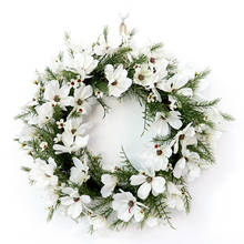 White Flower Wreath for Home Decor Christmas Door Wreath Wedding Garland Decoration Artificial Flowers Home Party decoration 2024 - buy cheap