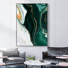 Arte pinturas abstratas de lona dourada, modernas, verde, em tela, para sala, quarto, cartazes e impressões, decoração de casa 2024 - compre barato