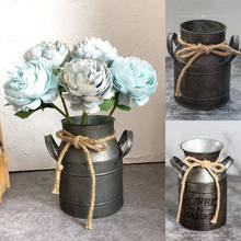 Винтажный кованый цветочный горшок для дома, ретро ваза для цветов, подставка для выращивания, декор для суккулентов, ведро, украшение для дома 2024 - купить недорого