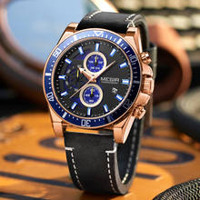 MEGIR Watch Brand Luxury Analog Quartz Sport Men Watches Mens Leather Waterproof Date Fashion WristWatch Relogio Masculino 2024 - купить недорого