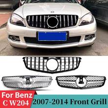 Front Bumper Grilles For Mercedes Benz W204 C Class 2008-2014 C180 C200 C250  C300 C350 Tuning Sport Diamond AMG GT Style Grill 2024 - buy cheap