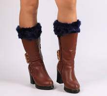 100pairs/lot Women Winter Leg Warmers Lady Crochet Knit Faux Fur Trim Leg Boot Socks mixing colors  (good) 2024 - buy cheap