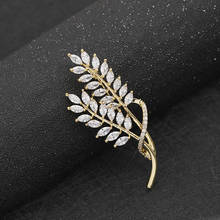 Sparkling Rhinestone Gold Color Paddy Brooch Pin Leaves Pins Crystal Wheat Ears Brooches For Women Accessories Broche Jewelry 2024 - buy cheap