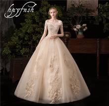 Hpyfnsh-vestido de noiva sexy, vestido curto, elegante, amor sem ombro, vestido de noiva, vestido de renda, bordado, tamanho plue 2024 - compre barato