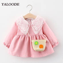 YALOODE Baby Girl Dress Autumn Winter New Corduroy Princess Dress With Bag 2Pcs Baby Girl Clothes Set Kids Toddler Infant Dress 2024 - buy cheap