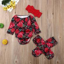 Canis Newborn Baby Girl Floral Clothes Long Sleeve Bodysuit Babygrow Vest Socks Outfit Clothes Set Summer 2019 2024 - buy cheap