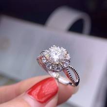 crackling moissanite gemstone ring for girl silver jewelry gift birthday party engagement ring round fine jewelry 925 silver new 2024 - buy cheap
