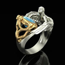 Fflacell nova moda homens e mulheres duas cores grego mitologia dobrável anel adequado para banquete feriado aniversário jóias presente 2024 - compre barato