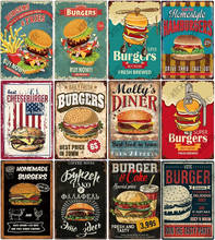 Burger Delicious Food Tin Signs Metal French Fries Fast Food Wall Decor for Pub Bar Restaurant Convenience Store Poster Plaque 2024 - buy cheap