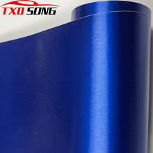 50cm*200/300cm Chrome dark Blue Aluminum Brushed Metallic Vinyl Film Car Wrap Foil Adhesive Car Sticker Wrapping Auto Decoration 2024 - buy cheap