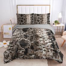 3D Bedding Sets Duvet Quilt Comforter Cover Set King Queen Full Twin Double Size Pillowcases Bed Linens Snake Skin Brown Custom 2024 - buy cheap