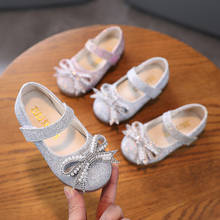 Children Leather Shoes for Girls Fashion Princess Shoes Spring/autumn Kids Baby Soft Sole Single Shoes Sequined Bows 2024 - buy cheap