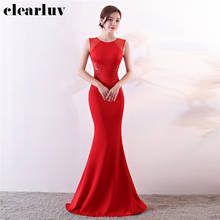 Simple Mermaid Evening Dresses Elegant Appliques Women Party Dresses Plus Size Robe De Soiree DX303-1 2020 Red Long Prom Dresses 2024 - buy cheap
