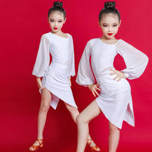 Sexy Latin Dance White Dress kids girls Salsa Tango Cha Cha Samba Rumba Competition white skirt Dresses Ladies Ballroom DL6689 2024 - buy cheap