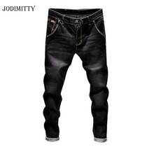 Jodimitty, Стрейчевые джинсовые штаны, однотонные зауженные джинсы, Мужские повседневные байкерские мужские джинсы деним, уличные, в стиле хип-хоп, винтажные брюки, обтягивающие штаны 2024 - купить недорого