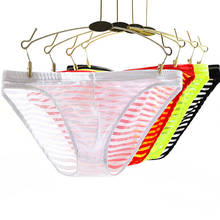 Ice Silk Mens Briefs Transparent Panties Intimates Sexy Men Nylon Summer Super Thin Underwear Bulge 2024 - купить недорого