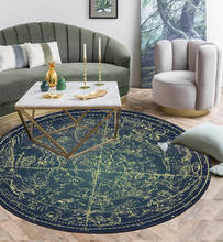 200cm moda retro linha geométrica constelação astrolabe redonda sala de estar quarto antiderrapante tapete 2024 - compre barato